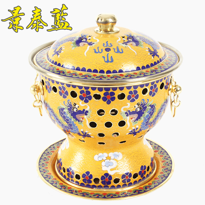 景泰蓝铜火锅小火锅单人酒店景泰蓝小火锅酒精炉一人一锅小火锅