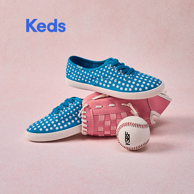 Keds复古波点帆布鞋女鞋休闲运动低帮鞋薄底舒适 2026春夏季新款