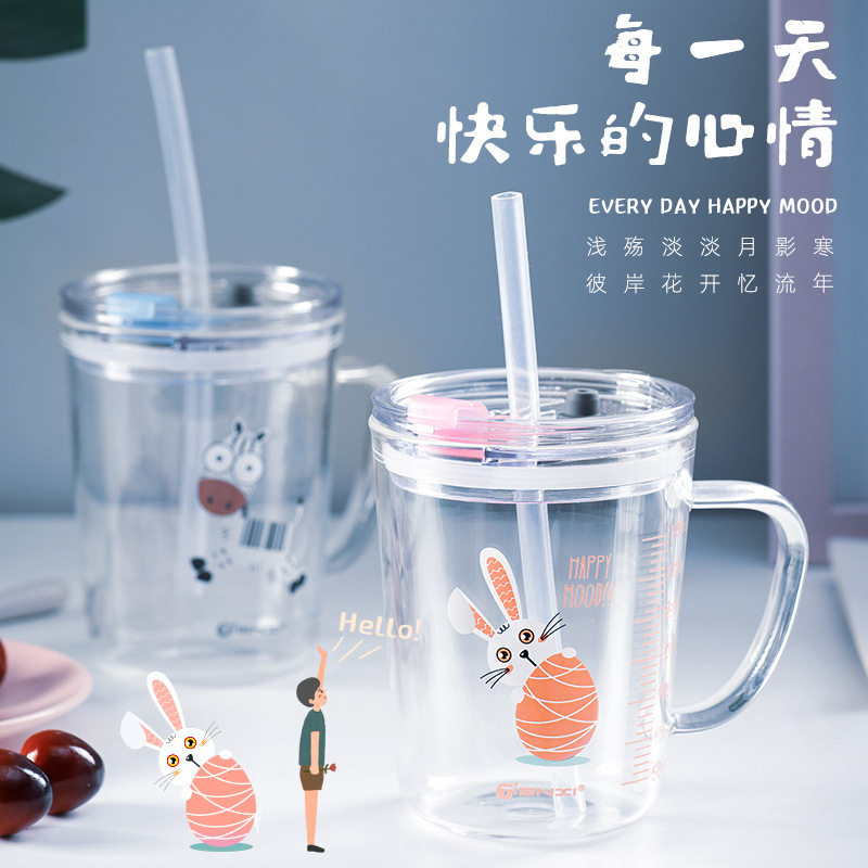 儿童牛奶杯带刻度宝宝早餐喝奶杯微波炉加热玻璃杯耐冲泡奶粉专用