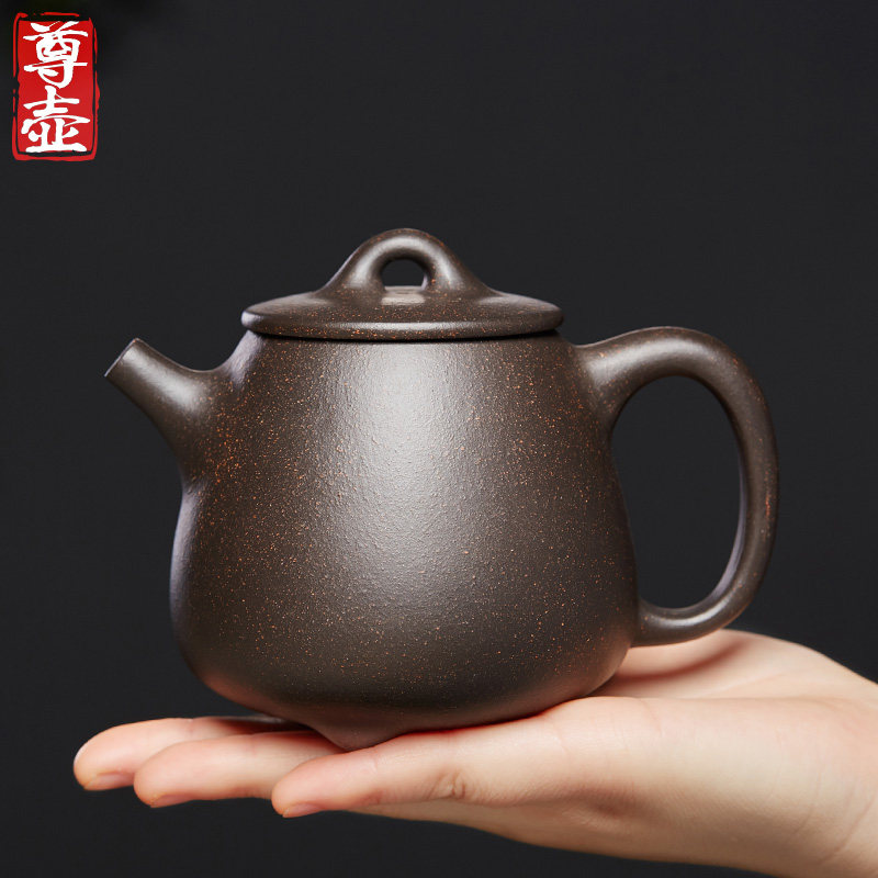 宜兴纯全手工紫砂壶原矿黑金砂高石瓢名家泡茶壶家用陶瓷功夫茶具