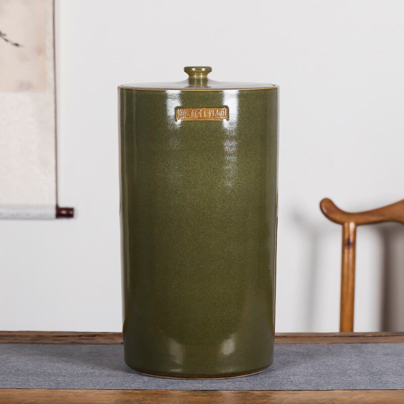 景德镇陶瓷米缸水缸油缸面缸带盖家用厨房储米箱米桶腌菜茶叶饼