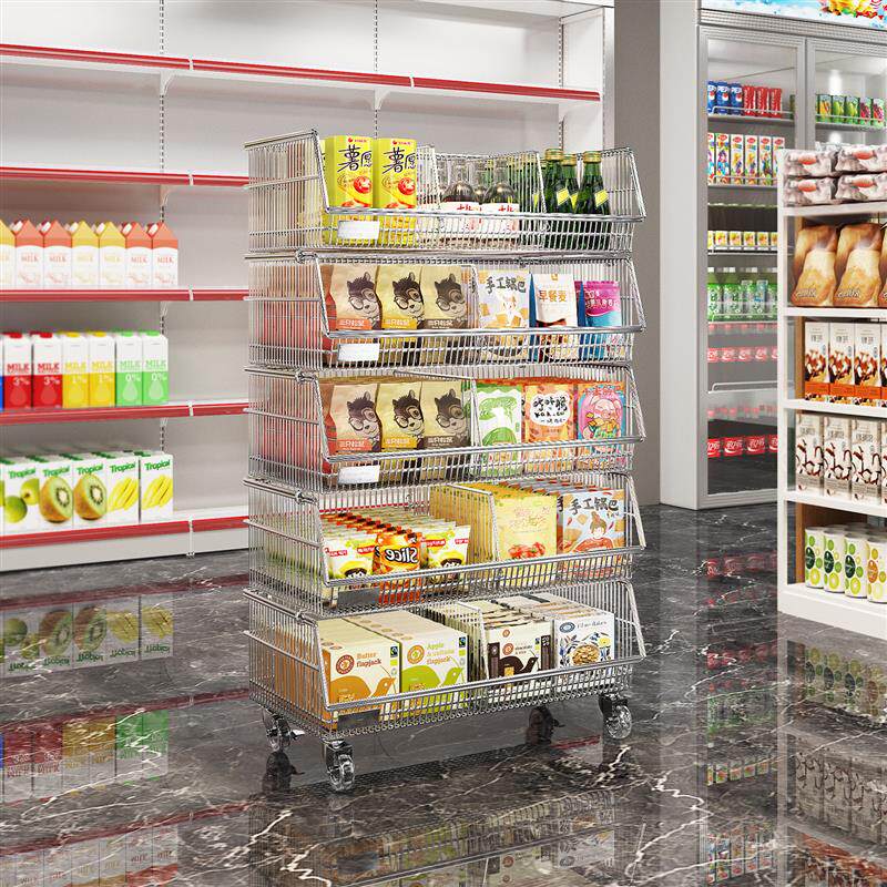 便利店超市零食货架置物架饮料食品移动展示架玩具收银台落地多层