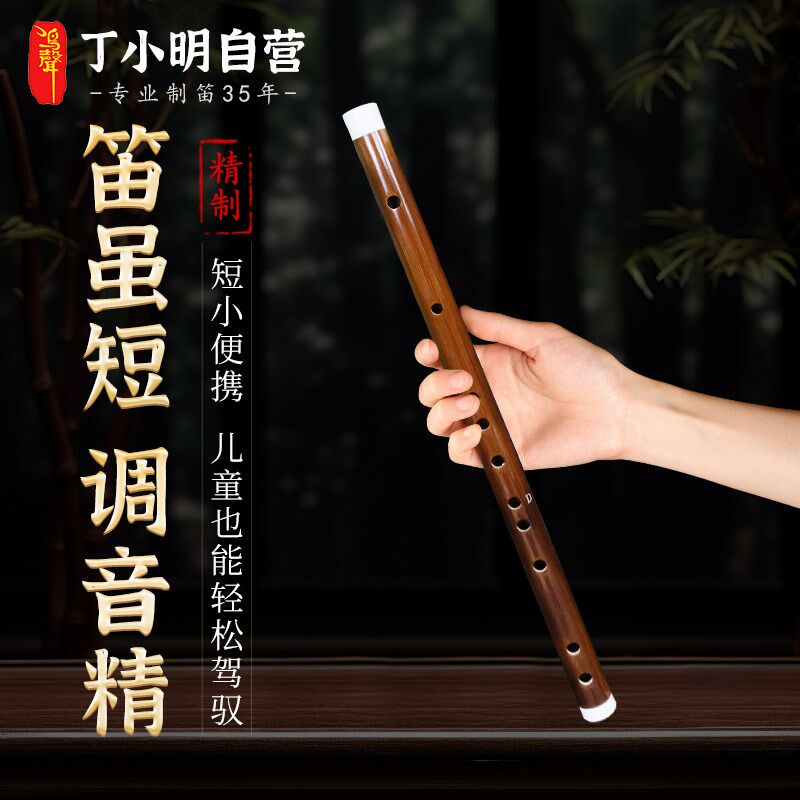 鸣声古风短笛精品笛子高档精致短笛八孔入门学习笛高级民族竹笛