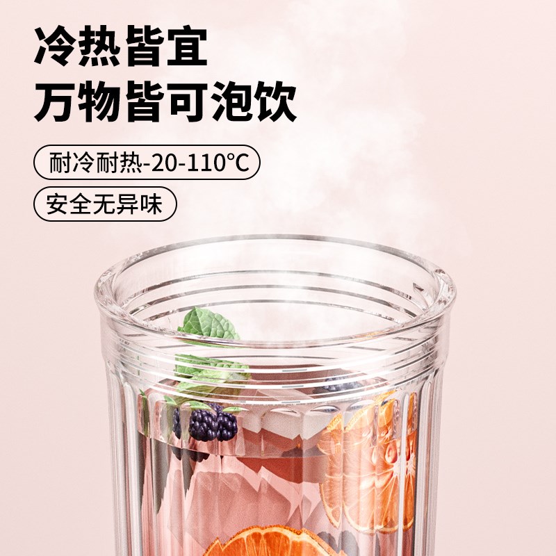 茶水分离杯玻璃杯女高颜值泡茶果茶水杯透明高硼硅耐高温便携杯子