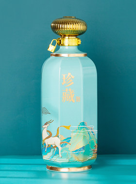 景德镇中式非玻璃酒具陶瓷空酒瓶木质礼盒1斤存酒壶复古白酒坛子
