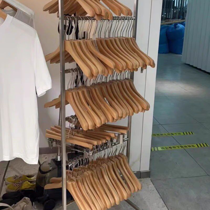 服装店衣架不锈钢收纳架可移动收纳童装衣服架子仓库多层裤夹神器