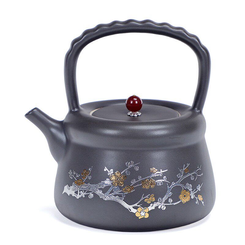 岩竹 陶瓷茶壶傲梅陶壶煮茶烧水壶创意功夫茶具静音电陶炉套装