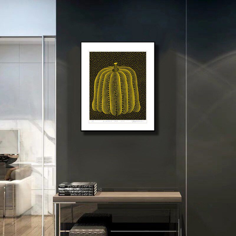 办公室儿童房卧室装饰画墙画餐厅挂画 草间弥生版画 波点南瓜