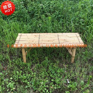 工厂出口天然竹花盆架 花几 竹凳  花园椅 竹长凳两用 可折叠拆装
