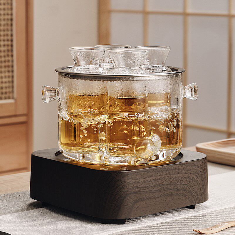耐高温玻璃黄酒温酒器套装家用酒壶酒杯老式煮酒温酒壶热酒烫酒壶