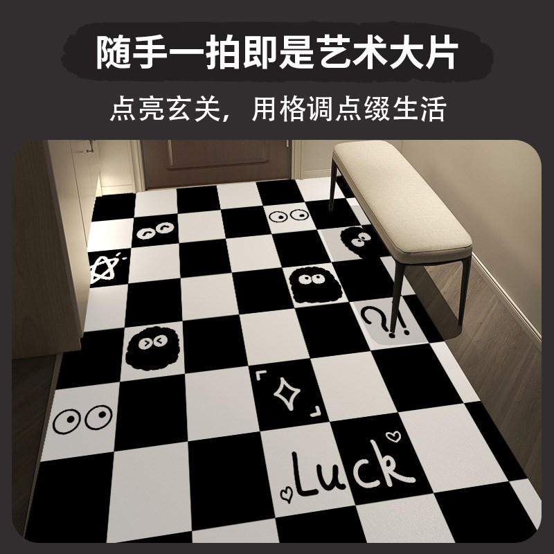 煤球入户门地垫免洗可擦可裁剪家用进门门口玄关入户脚垫地毯垫子