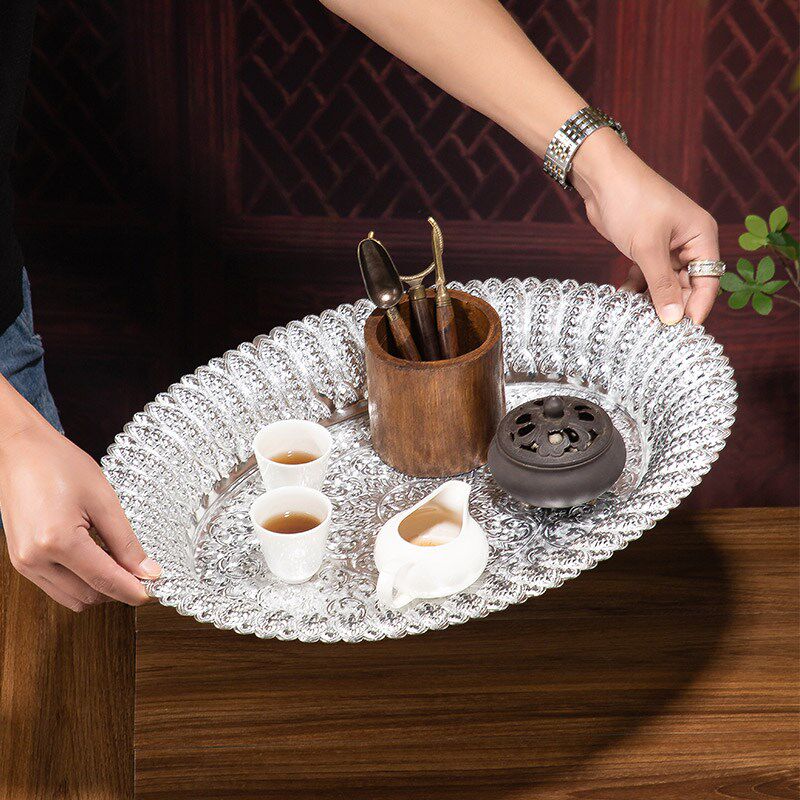 泰式干泡台壶承茶盘日式禅意复古防水茶席茶具金属糖果干果收纳盘