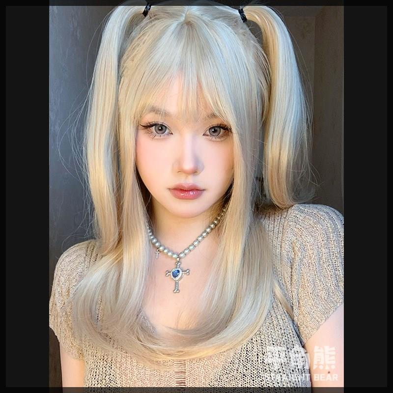 平角熊假发女长直发lolita自然逼真夏季新款内扣甜美jk全头套假发