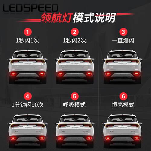 适用于长安CS35改装LED领航灯CS35plus爆闪警示灯防追尾灯后雾灯
