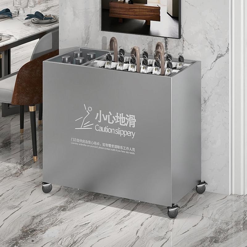 带锁雨伞架公司门口伞桶酒店大堂商用大容量雨伞收纳沥水存放置架