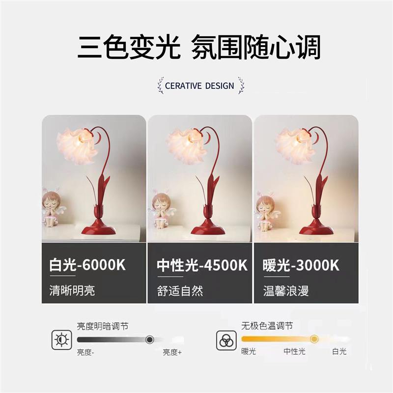 高端长明灯陪嫁送新人礼物红色喜灯婚房布置结婚台灯卧室新娘婚礼