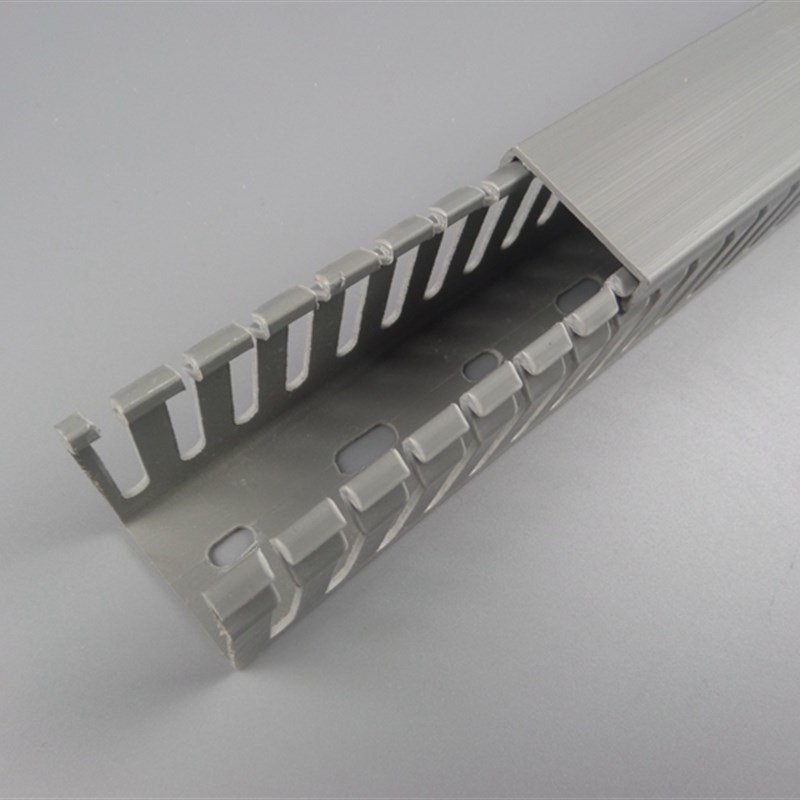灰色行线槽PVC配电柜走线槽U型齿形线槽25*30*35*45*50*80*100