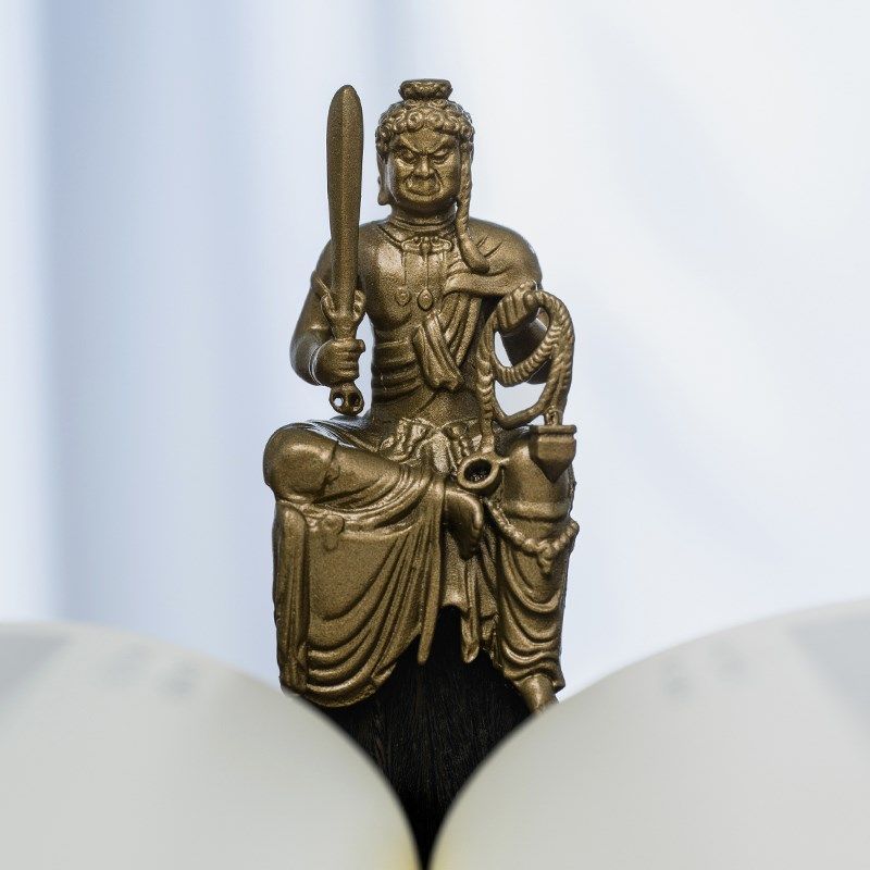 不动尊明王菩萨摆件佛像不动明王菩萨属鸡雕像随身佛像黄铜像小款