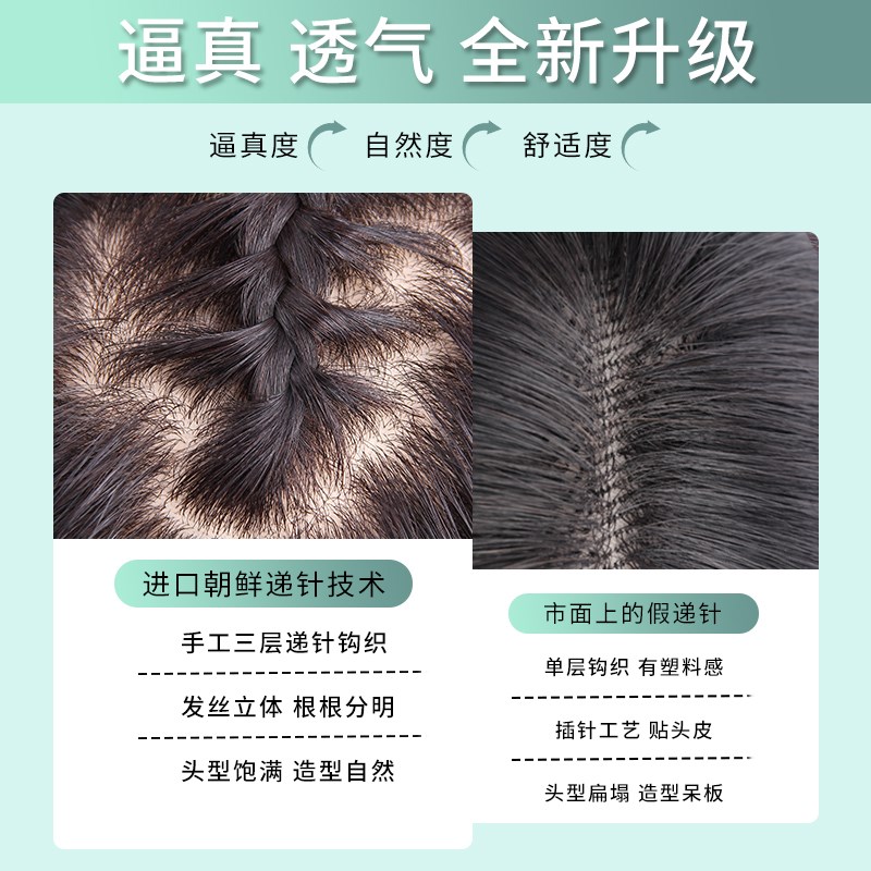 假发女短发全头头套式真发新款波波头全真人发自然整顶长发假发套