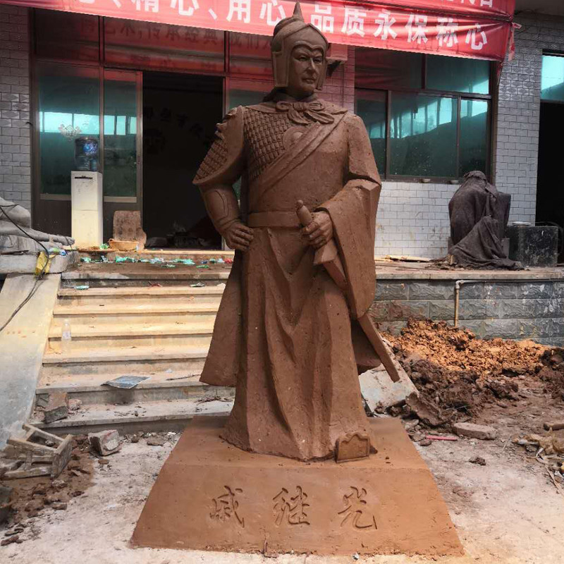 戚继光雕塑玻璃钢仿铜人物雕塑景观园林铸铜历史名人塑像可定制做