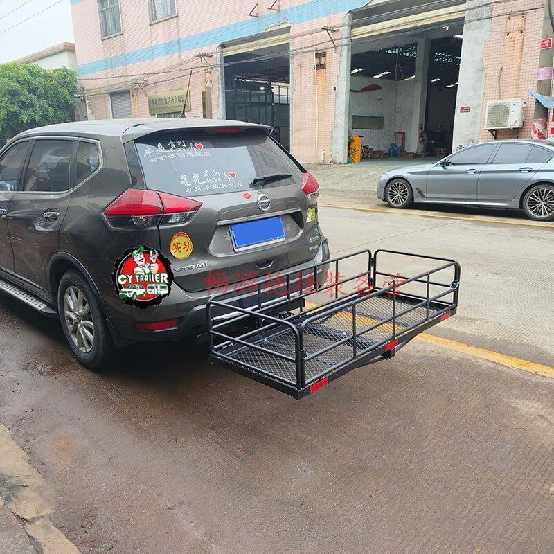 汽车车尾单口/双口折叠行李框后挂式折叠拖车框货篮储物筐行李架