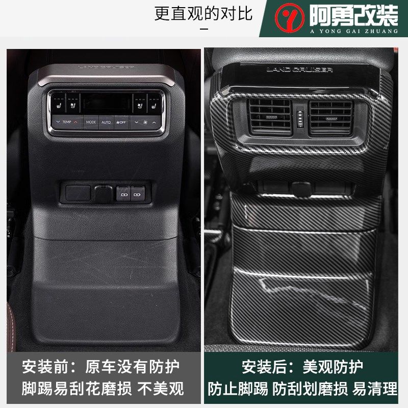 适用24-25款普拉多后排空调防踢垫霸道LC250座椅防踢用品阿勇改装