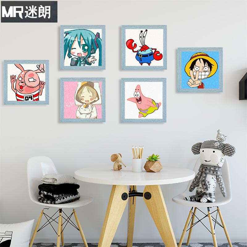 画画diy数字油画小学生儿童卡通小尺寸填色填充动漫迷你手绘油彩图片