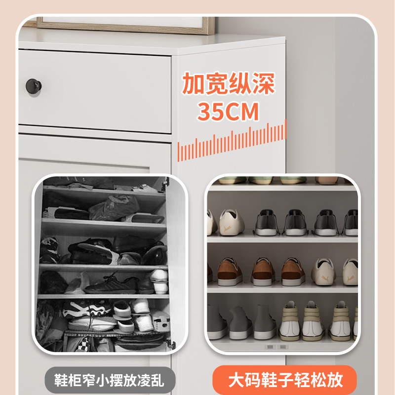 家用钢制简约鞋柜门口落地多层阳台卧室门后防尘鞋架收纳储物柜子