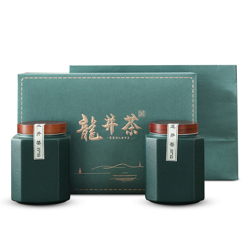 新款春茶明前龙井茶叶礼盒空盒高档瓷罐半斤绿茶包装盒空礼盒通用