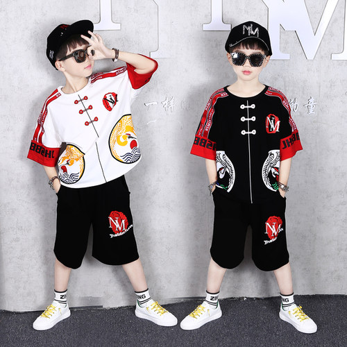 唐服儿童男夏装套装汉服男童民族服装小学生复古中国风男孩演出服