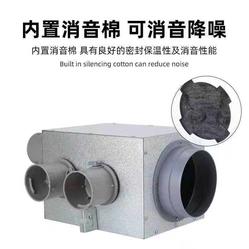 新风系统pe管道铁分风箱静压分配箱分支器消音降噪隔音金属分风箱