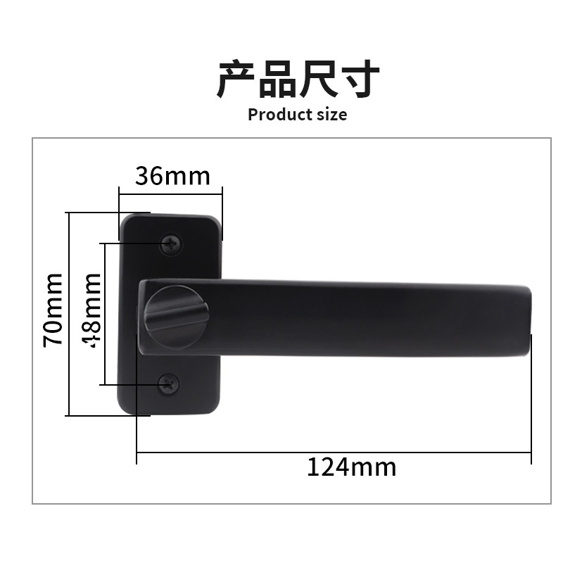 玻璃门极窄边框极简把手小型竖孔平开门锁卫生间门全铝合金通用型