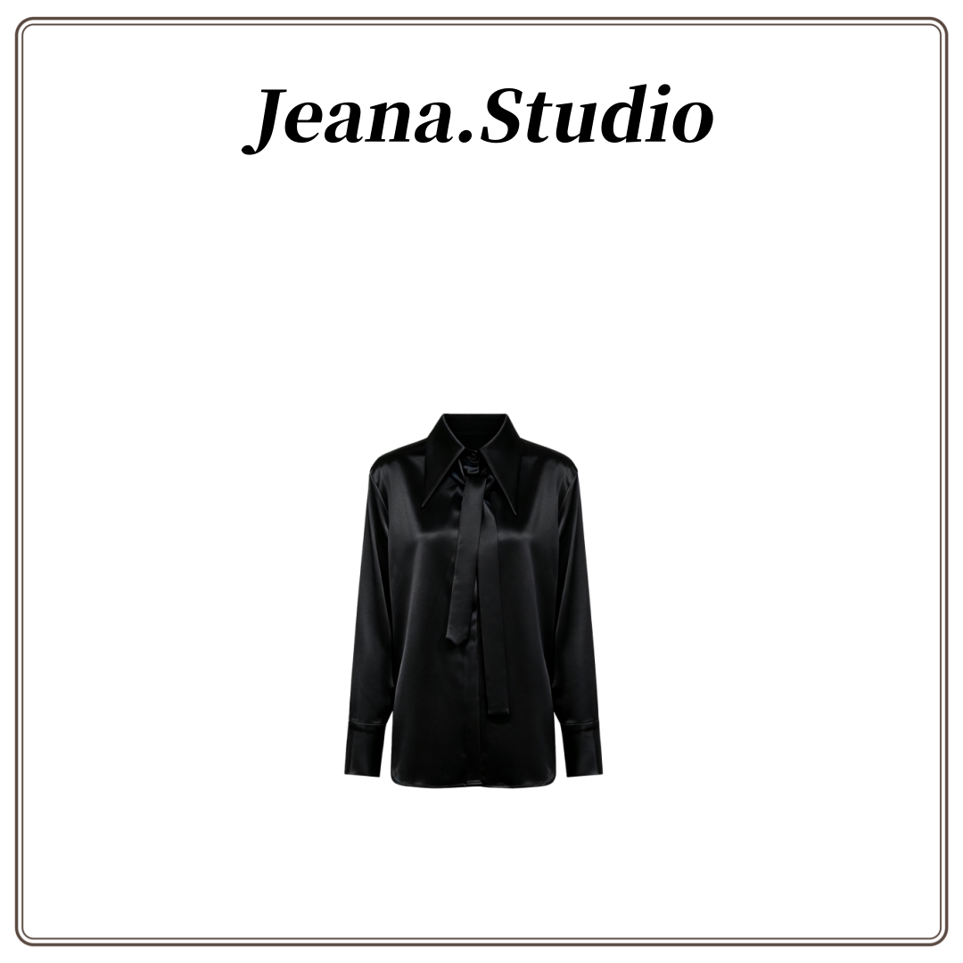 【Jeana.studio】原创设计丝滑缎面领带尖领衬衫1682-5