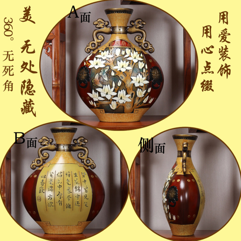 纯手工中式陶瓷客厅电视柜中国风复古博古架隔断层摆件工艺品摆设