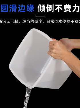 加厚塑料糖水桶白色长方形带盖子储物桶冷藏正方奶茶桶食物冷饮冰