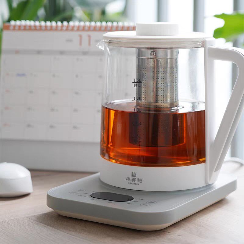 华祥苑迎宾煮茶壶1.5L加厚玻璃烧水壶多功能家用新款煮茶器推荐