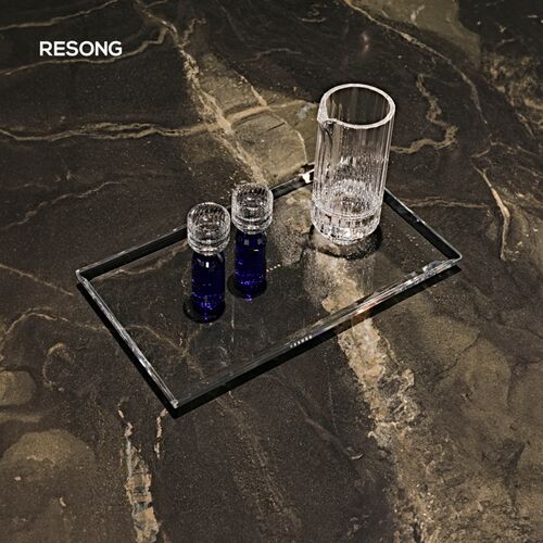 RESONG日诵家居 水晶长托盘 软装饰品摆件设计师水晶玻璃摆件