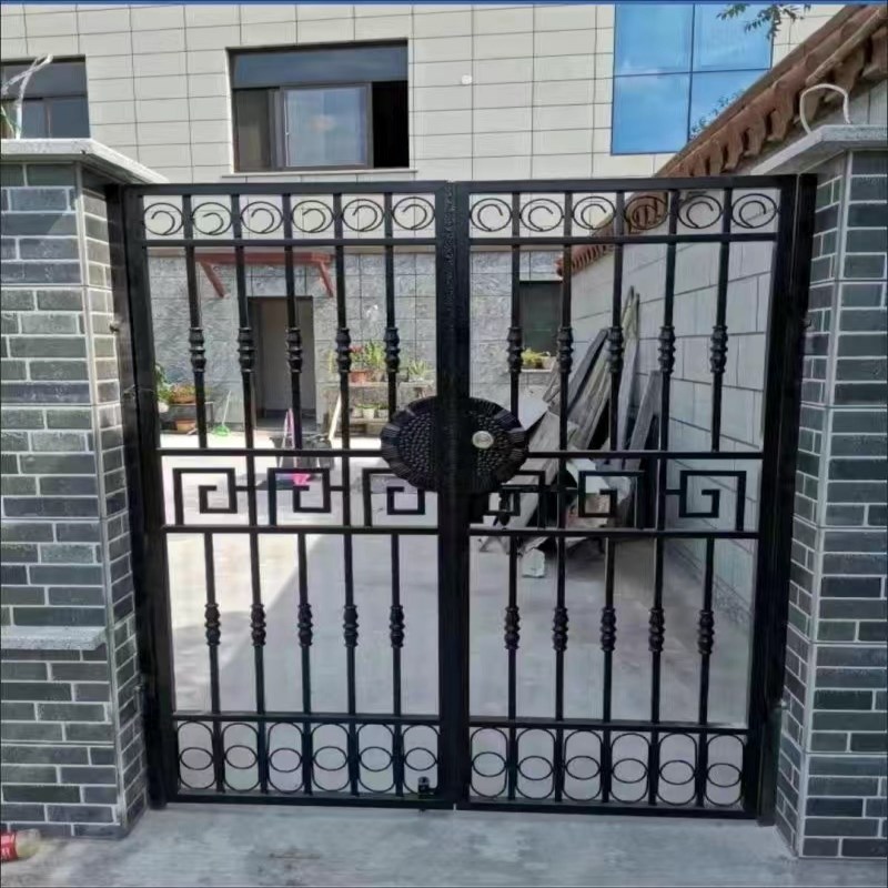 家用铁艺门庭院拱形门别墅围墙入户花园单双对开大门走廊过道防盗