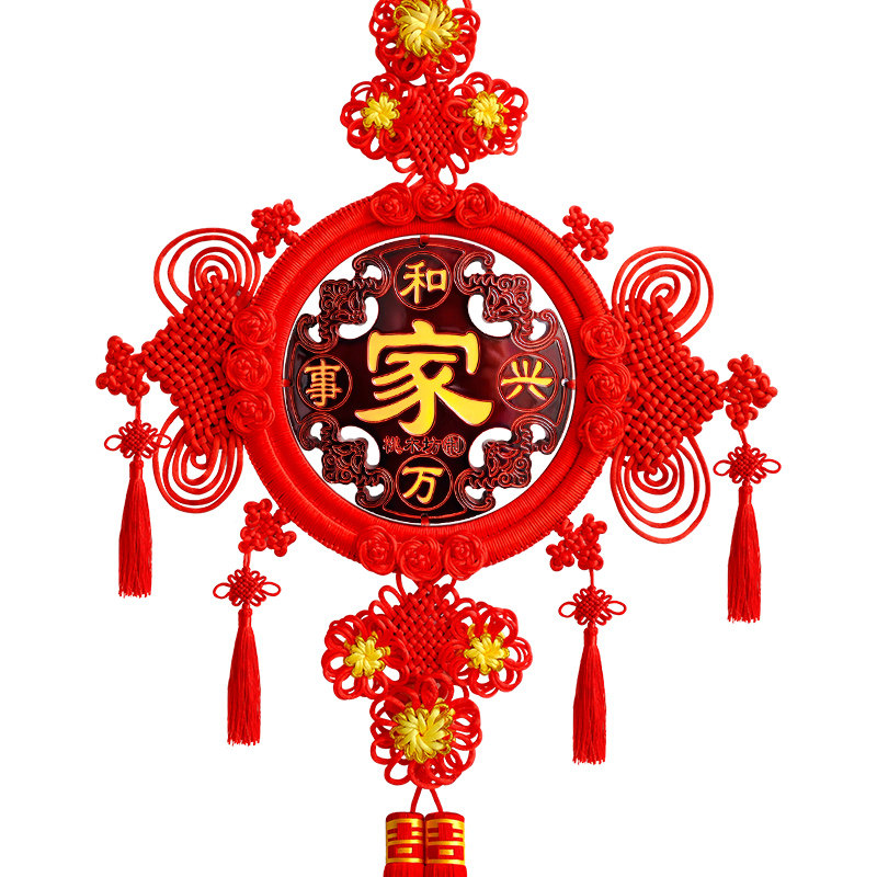 中国结福挂件客厅入户门新中式门上桃木玄关乔迁新居高档过年装饰