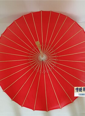 中国风新款工艺大红色装饰伞 超大号油纸伞绸布面料舞蹈伞结实版