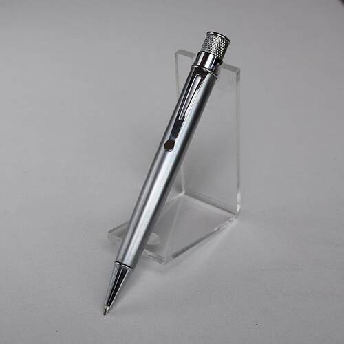 银色商务金属笔旋转式圆珠笔 书写笔办公文具蓝色油笔原子笔黑色