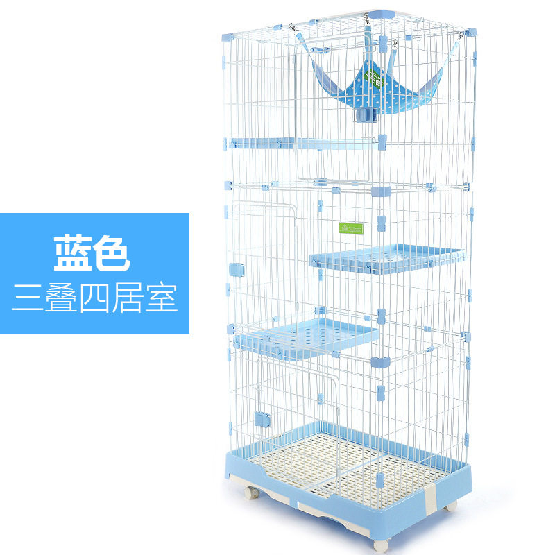 双层猫笼 加大加宽跳台跳板猫窝猫笼别墅三层室内猫笼 家用猫别墅