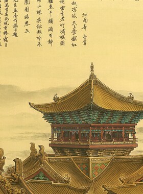 绢丝布印刷微喷打印山水仿古画芯  张孝友江楼夜月图