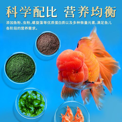 兰寿金鱼饲料高蛋白泰狮鱼通用小颗粒沉底下沉鱼粮专用鱼食家用