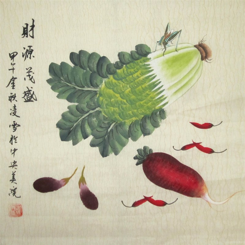 纯手绘手工国画小品斗方花鸟画挂画工笔画客厅玄关餐厅字画装饰画
