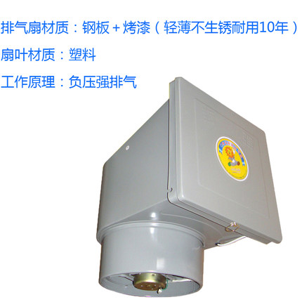 狮强牌厨房排气扇强力换气扇10寸洁王油烟通风机窗式静音家用S602