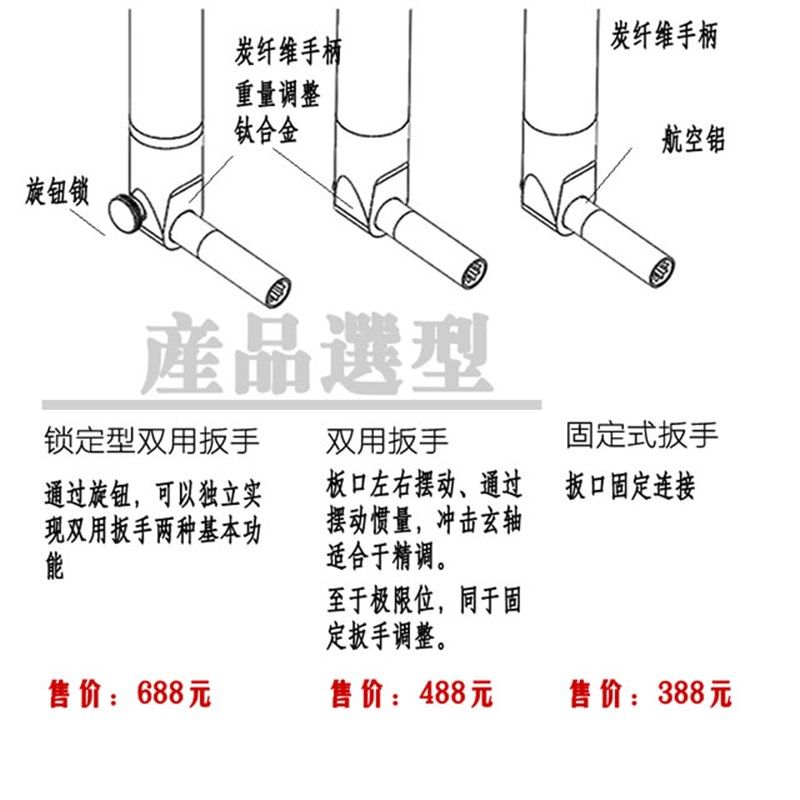 钢琴锁定型双用调音调律扳手碳纤手柄
