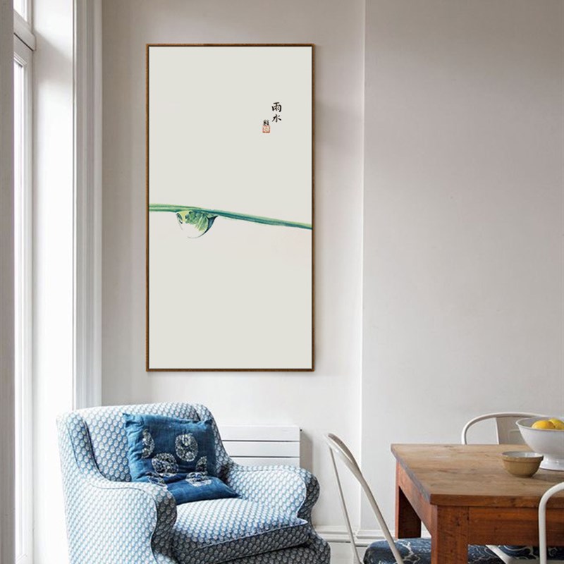 玄关挂画竖版小清新餐厅画新中式装饰画客厅壁画沙发背景墙样板房