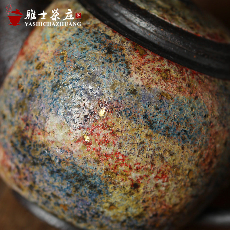 慕陶 岩矿泥全手工茶壶 粗陶普洱功夫茶具家用球孔单壶窑变泡茶器
