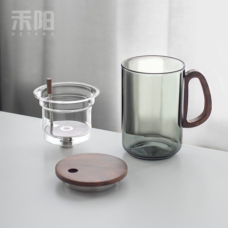 禾阳 喝茶飘逸杯家用玻璃带过滤泡茶杯茶水分离高档个人喝茶水杯
